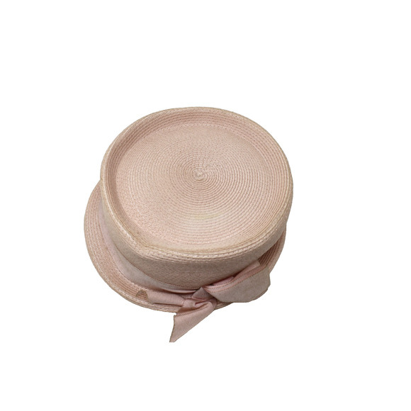 Vintage Union Tag Pink Pill Box Hat Narrow Brim for Costume or Upcycle - Hey Viv - Picture 6 of 7